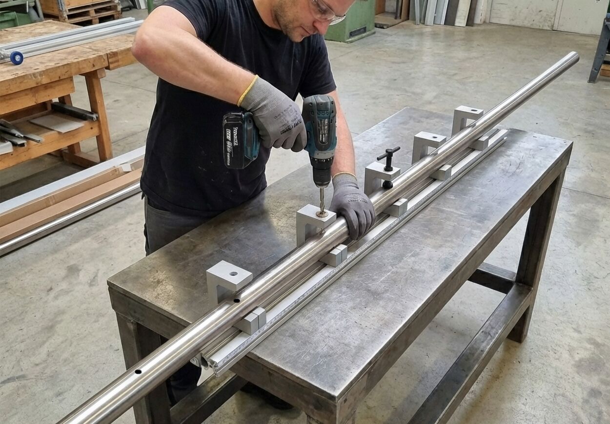 Bohrlehre langes Rohr